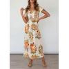 imageZESICA Womens 2025 Summer Boho Floral Print Square Neck Ruffle Swing Beach Long Maxi DressSunsetyellow