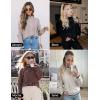 imageZESICA Womens Casual Long Sleeve Mock Neck Cable Knit Contrast Color Fall Winter Chunky Pullover SweaterDusty Blue