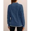 imageZESICA Womens Casual Long Sleeve Mock Neck Cable Knit Contrast Color Fall Winter Chunky Pullover SweaterDusty Blue