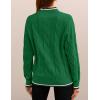 imageZESICA Womens Casual Long Sleeve Mock Neck Cable Knit Contrast Color Fall Winter Chunky Pullover SweaterGreen