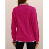 imageZESICA Womens Casual Long Sleeve Mock Neck Cable Knit Contrast Color Fall Winter Chunky Pullover SweaterRose