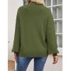 imageZESICA Womens Casual Turtleneck Long Lantern Sleeve Oversized Ribbed Knit Pullover Sweater Jumper TopArmygreen