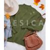 imageZESICA Womens Casual Turtleneck Long Lantern Sleeve Oversized Ribbed Knit Pullover Sweater Jumper TopArmygreen