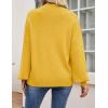imageZESICA Womens Casual Turtleneck Long Lantern Sleeve Oversized Ribbed Knit Pullover Sweater Jumper TopBright Yellow