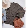 imageZESICA Womens Casual Turtleneck Long Lantern Sleeve Oversized Ribbed Knit Pullover Sweater Jumper TopCoffee