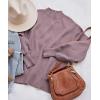 imageZESICA Womens Casual Turtleneck Long Lantern Sleeve Oversized Ribbed Knit Pullover Sweater Jumper TopDarkviolet
