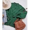 imageZESICA Womens Casual Turtleneck Long Lantern Sleeve Oversized Ribbed Knit Pullover Sweater Jumper TopForestgreen