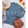 imageZESICA Womens Casual Turtleneck Long Lantern Sleeve Oversized Ribbed Knit Pullover Sweater Jumper TopGreyblue