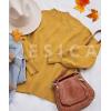 imageZESICA Womens Casual Turtleneck Long Lantern Sleeve Oversized Ribbed Knit Pullover Sweater Jumper TopMustard