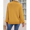 imageZESICA Womens Casual Turtleneck Long Lantern Sleeve Oversized Ribbed Knit Pullover Sweater Jumper TopMustard