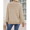 imageZESICA Womens Casual Turtleneck Long Lantern Sleeve Oversized Ribbed Knit Pullover Sweater Jumper TopOatmeal