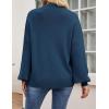 imageZESICA Womens Casual Turtleneck Long Lantern Sleeve Oversized Ribbed Knit Pullover Sweater Jumper TopRoyalblue