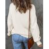 imageZESICA Womens Casual Turtleneck Long Lantern Sleeve Oversized Ribbed Knit Pullover Sweater Jumper TopWhite