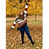 imageZESICA Womens Fall Long Sleeve Crew Neck Striped Color Block Casual Loose Knitted Pullover Sweater TopsBlack