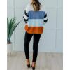imageZESICA Womens Fall Long Sleeve Crew Neck Striped Color Block Casual Loose Knitted Pullover Sweater TopsBlue
