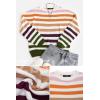 imageZESICA Womens Fall Long Sleeve Crew Neck Striped Color Block Casual Loose Knitted Pullover Sweater TopsOrange
