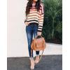 imageZESICA Womens Fall Long Sleeve Crew Neck Striped Color Block Casual Loose Knitted Pullover Sweater TopsRed