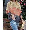 imageZESICA Womens Fall Long Sleeve Crew Neck Striped Color Block Casual Loose Knitted Pullover Sweater TopsTan