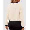 imageZESICA Womens Fall Sweaters 2025 Long Sleeve Crewneck Knit Color Block Lightweight Pullover Tops ClothesApricot