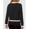 imageZESICA Womens Fall Sweaters 2025 Long Sleeve Crewneck Knit Color Block Lightweight Pullover Tops ClothesBlack