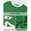 imageZESICA Womens Fall Sweaters 2025 Long Sleeve Crewneck Knit Color Block Lightweight Pullover Tops ClothesGreen