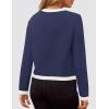 imageZESICA Womens Fall Sweaters 2025 Long Sleeve Crewneck Knit Color Block Lightweight Pullover Tops ClothesNavy