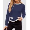 imageZESICA Womens Fall Sweaters 2025 Long Sleeve Crewneck Knit Color Block Lightweight Pullover Tops ClothesNavy