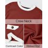 imageZESICA Womens Fall Sweaters 2025 Long Sleeve Crewneck Knit Color Block Lightweight Pullover Tops ClothesRust