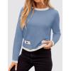 imageZESICA Womens Fall Sweaters 2025 Long Sleeve Crewneck Knit Color Block Lightweight Pullover Tops ClothesSky