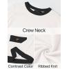 imageZESICA Womens Fall Sweaters 2025 Long Sleeve Crewneck Knit Color Block Lightweight Pullover Tops ClothesWhite