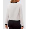 imageZESICA Womens Fall Sweaters 2025 Long Sleeve Crewneck Knit Color Block Lightweight Pullover Tops ClothesWhite