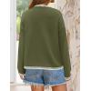 imageZESICA Womens Oversized Long Sleeve Sweaters Fall Crewneck Color Block Loose Ribbed Knit Pullover TopsArmygreen