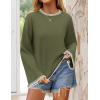 imageZESICA Womens Oversized Long Sleeve Sweaters Fall Crewneck Color Block Loose Ribbed Knit Pullover TopsArmygreen