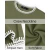imageZESICA Womens Oversized Long Sleeve Sweaters Fall Crewneck Color Block Loose Ribbed Knit Pullover TopsArmygreen