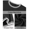 imageZESICA Womens Oversized Long Sleeve Sweaters Fall Crewneck Color Block Loose Ribbed Knit Pullover TopsBlack