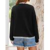 imageZESICA Womens Oversized Long Sleeve Sweaters Fall Crewneck Color Block Loose Ribbed Knit Pullover TopsBlack