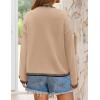 imageZESICA Womens Oversized Long Sleeve Sweaters Fall Crewneck Color Block Loose Ribbed Knit Pullover TopsCamel