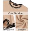 imageZESICA Womens Oversized Long Sleeve Sweaters Fall Crewneck Color Block Loose Ribbed Knit Pullover TopsCamel