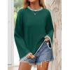 imageZESICA Womens Oversized Long Sleeve Sweaters Fall Crewneck Color Block Loose Ribbed Knit Pullover TopsDarkgreen