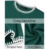 imageZESICA Womens Oversized Long Sleeve Sweaters Fall Crewneck Color Block Loose Ribbed Knit Pullover TopsDarkgreen