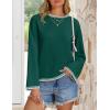 imageZESICA Womens Oversized Long Sleeve Sweaters Fall Crewneck Color Block Loose Ribbed Knit Pullover TopsDarkgreen