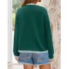 imageZESICA Womens Oversized Long Sleeve Sweaters Fall Crewneck Color Block Loose Ribbed Knit Pullover TopsDarkgreen