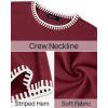 imageZESICA Womens Oversized Long Sleeve Sweaters Fall Crewneck Color Block Loose Ribbed Knit Pullover TopsDarkred