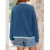 imageZESICA Womens Oversized Long Sleeve Sweaters Fall Crewneck Color Block Loose Ribbed Knit Pullover TopsDustyblue