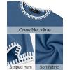 imageZESICA Womens Oversized Long Sleeve Sweaters Fall Crewneck Color Block Loose Ribbed Knit Pullover TopsDustyblue