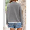imageZESICA Womens Oversized Long Sleeve Sweaters Fall Crewneck Color Block Loose Ribbed Knit Pullover TopsGrey