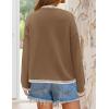 imageZESICA Womens Oversized Long Sleeve Sweaters Fall Crewneck Color Block Loose Ribbed Knit Pullover TopsKhaki