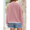 imageZESICA Womens Oversized Long Sleeve Sweaters Fall Crewneck Color Block Loose Ribbed Knit Pullover TopsPink