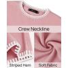 imageZESICA Womens Oversized Long Sleeve Sweaters Fall Crewneck Color Block Loose Ribbed Knit Pullover TopsPink
