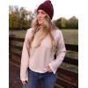imageZESICA Womens Oversized Long Sleeve Sweaters Fall Crewneck Color Block Loose Ribbed Knit Pullover TopsSand